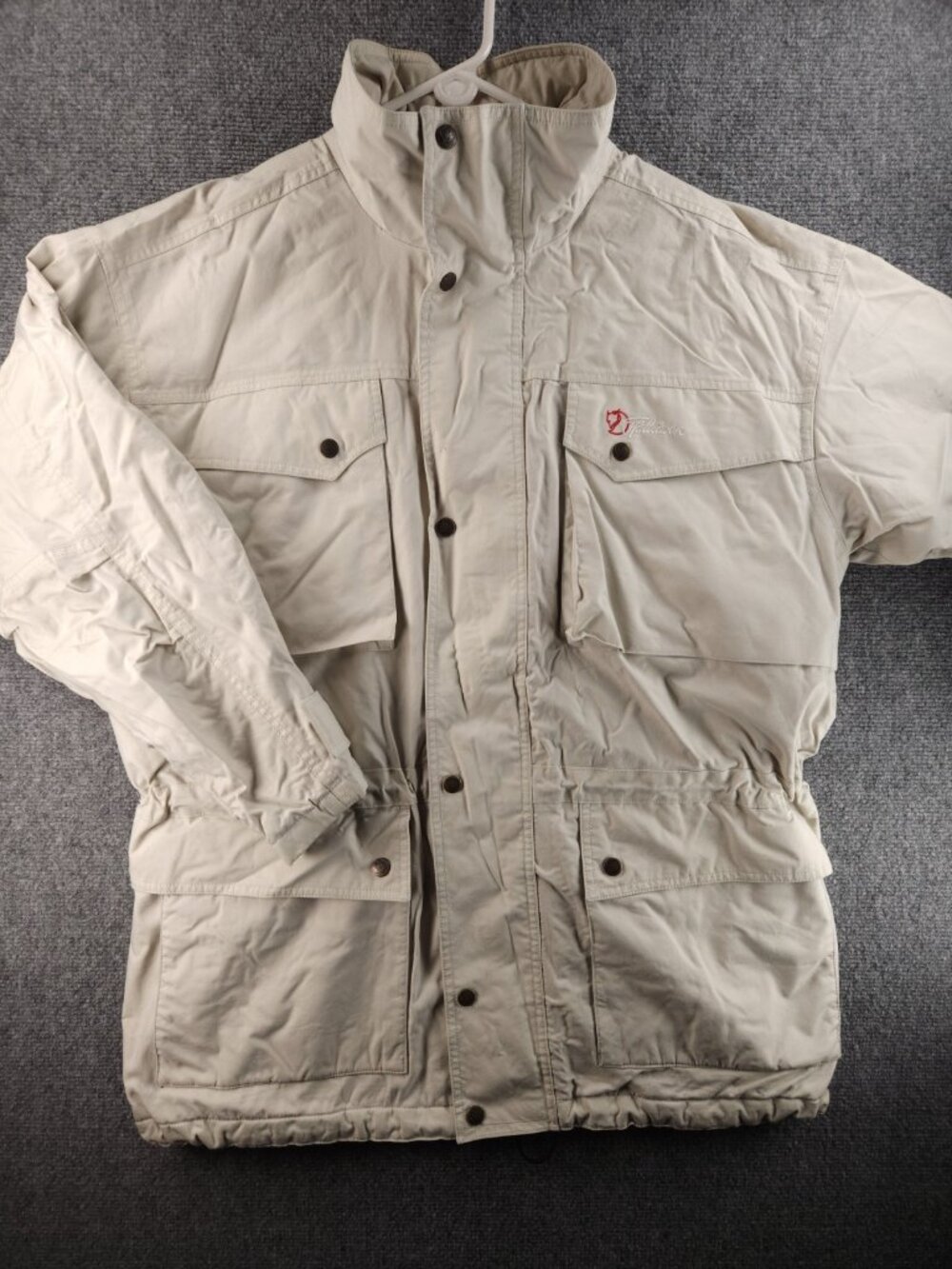 Fjallraven Fleece Lined Nylon Beige Women Zip Up Jacket Outdoors Pockets Medium